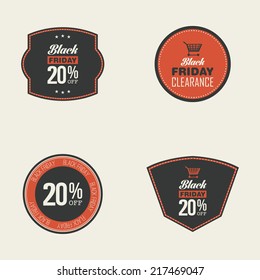 Abstract black friday objects on a white background