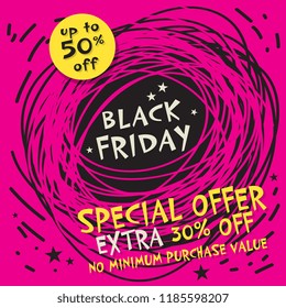 Abstract Black friday sale banner, vector illustration