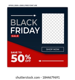 Abstract black friday sale banner for social media post template, good for your promotion.