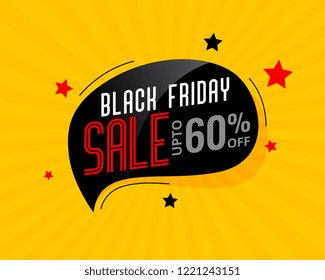 abstract black friday sale chat bubble poster