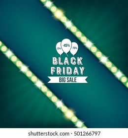 Abstract black friday sale vector background. For web and mobile applications, art illustration template design, creative business info graphic, brochure, banner, concept poster, cover, booklet.