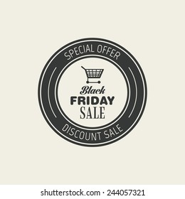 abstract black Friday sign on a white background