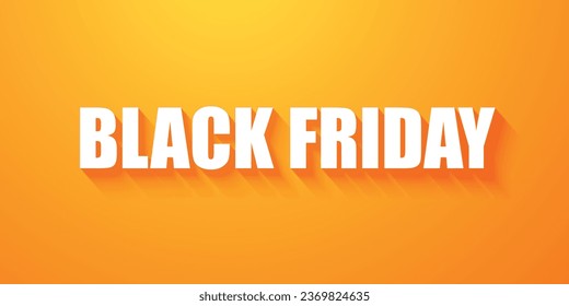 abstract black friday white typography banner with yellow bg.