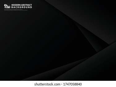 Abstract black futuristic template of overlapping design template background. Decorate for ad, poster, artwork, template design, print. illustration vector eps10