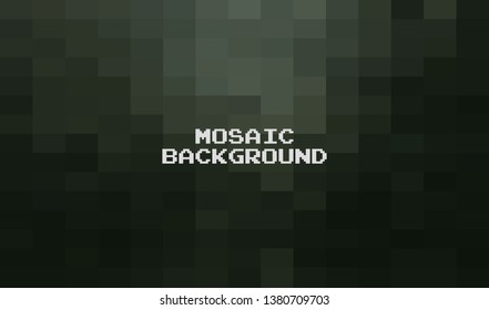 Abstract Black geometric Background, Creative Design Templates. Pixel art Grid Mosaic, 8 bit vector background.