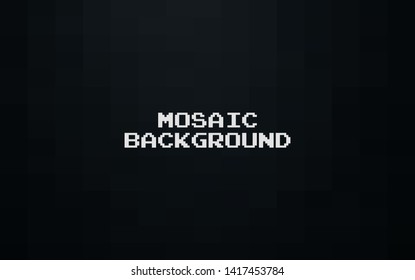 Abstract Black geometric Background, Creative Design Templates. Pixel art Grid Mosaic, 8 bit vector background.