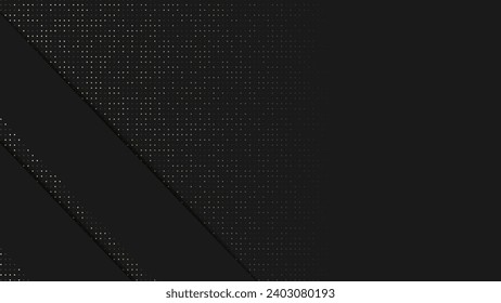 Abstract black geometric background design. Modern dark background template with glitter dots texture. Vector illustration