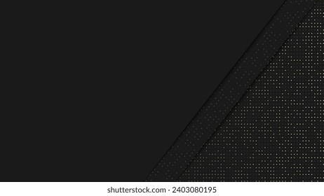 Abstract black geometric background design. Modern dark background template with glitter dots texture. Vector illustration