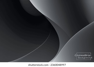 Abstract black geometric background. Dynamic shapes composition. Vector illustration.