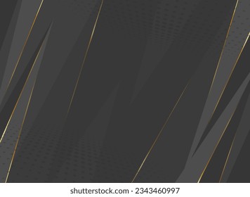 Abstract black geometric background with golden lines.