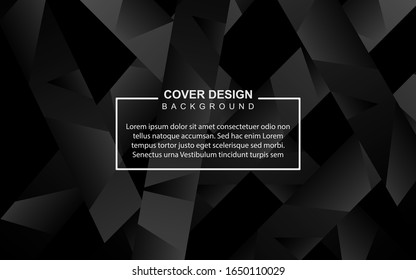 Abstract black geometric background with modern shape concept. Vector design template for use element cover, banner, card, wallpaper, flyer, brochure, website