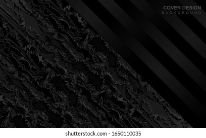 Fondo geométrico negro abstracto con concepto de forma moderna. Plantilla de diseño de vectores para uso de portada de elementos, banner, tarjeta, papel tapiz, volante, folleto, página web