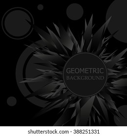 Abstract black geometric background. Geometric pattern. Vector template design