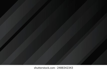 abstract black geometric banner background with diagonal stripes and shadow. 