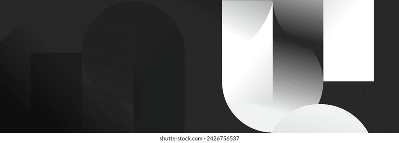 Abstract black Geometric banner design background.