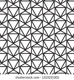Abstract black geometric of hexagon and triangle on white background. Vector pattern.