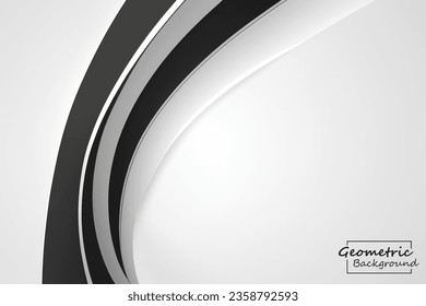 Resumen geométrico negro. Aislar sobre fondo blanco. Ilustración vectorial.