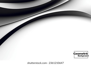 Resumen geométrico negro. Aislar sobre fondo blanco. Ilustración vectorial.