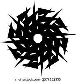 Abstract Black Geometric Mandala. illustration and vector logo.