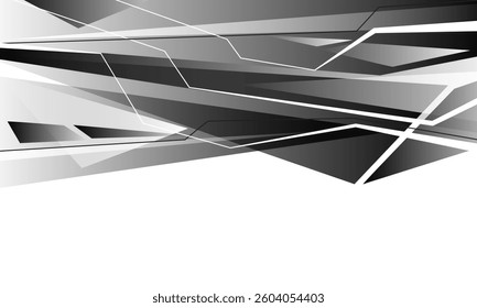 Abstract black geometric on white design modern futuristic technology background vector