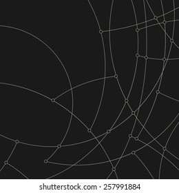Abstract black geometric pattern of the curves, unfinished lines, circles, abstract data type, vector illustration