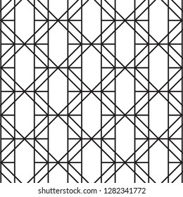 Abstract black geometric pattern on white background.