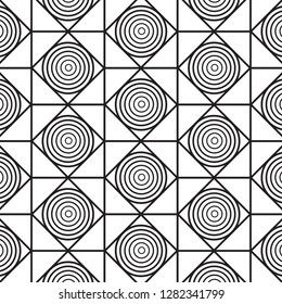 Abstract black geometric pattern on white background.