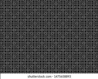 Abstract black geometric of pattern on black background. Vector seamless pattern