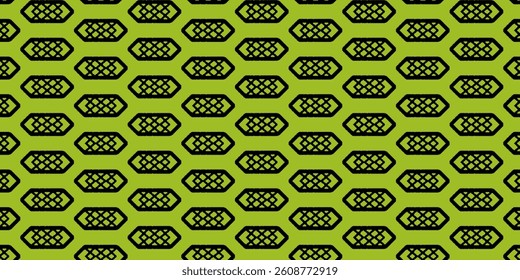Abstract Black Geometric Pattern on Vibrant Green Background