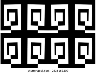 abstract black geometric pattern, ornament