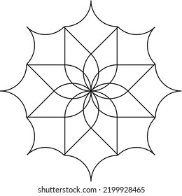 Abstract black geometric patterns on white background. Abstract black round motif.