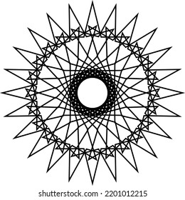 Abstract black geometric patterns on white background. Abstract black round motif.