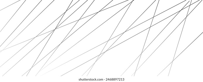 Abstract black geometric random chaotic lines. Random geometric line pattern on a transparent background. Random chaotic lines abstract geometric patterns of modern design.	
