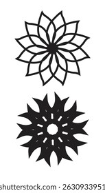 Abstractas diseño de Vector de mandala redondo geométrico negro.
