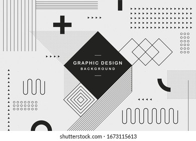 Abstract black geometric shape of modern elements cover design. Use for poster, artwork, template design, ad, print. illustration vector eps10.