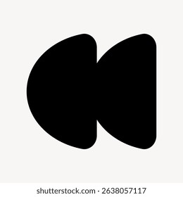 Abstract black geometric shape on a white background. Geometric design with bold black shapes. Minimalist and abstract art featuring geometric forms. Geometric shape vector.