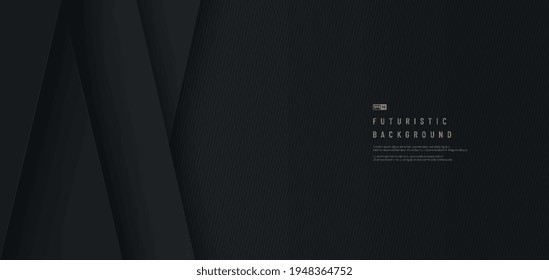 Abstract black geometric shape overlaping layer, black line texture background. Design for presentation, banner, cover, web, flyer, card, poster, game. Vector illustration