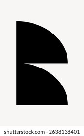Abstract black geometric shapes on white background. Bold, modern design with black shapes. Minimalist and striking black geometric art. Geometric shape vector.
