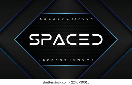 Resumen de geometría negra con línea azul y sombras sobre fondo de medio tono. Patrón para jefes de sitios web, diseños.