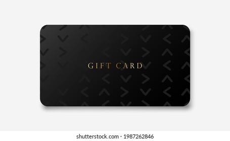 Abstract black gift card design template with pattern geometric shape. Vector