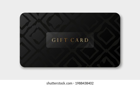 Abstract black gift card design template with pattern geometric shape.