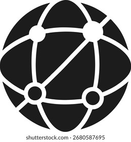 Abstrato globo negro ou projeto de esfera de rede com fluxo de linhas mínimas