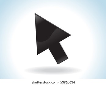 abstract black glossy web cursor icon vector illustration