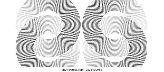 Abstract black glowing geometric lines on gray background. Modern shiny blue circle lines pattern. Futuristic technology concept. Suit for cover, poster, banner, brochure, header, website vectors