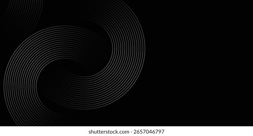 Abstract black glowing geometric lines modern shiny gray circle lines pattern, Modern black gray gradient.eps 10