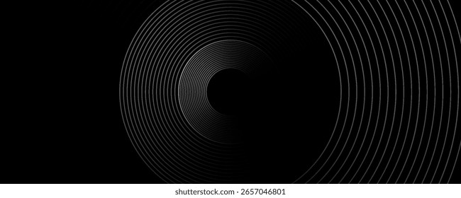 Abstrakte schwarz glühende geometrische Linien moderne glänzende graue Kreislinien Muster, moderne schwarz grau Farbverlauf.eps 10