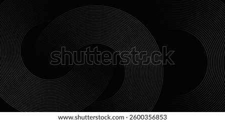 Abstract black glowing geometric lines modern shiny gray circle lines pattern, Modern black gray gradient rings' eps10.
