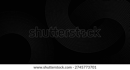 Abstract black glowing geometric lines modern shiny gray circle lines pattern, Modern black gray gradient rings