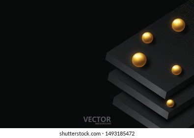 Abstract black and gold background