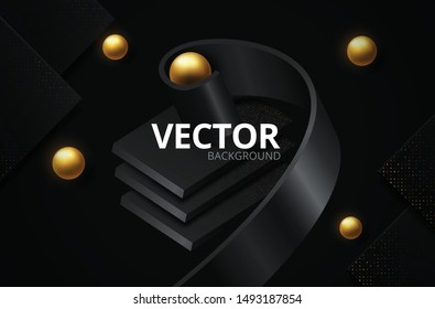 Abstract black and gold background